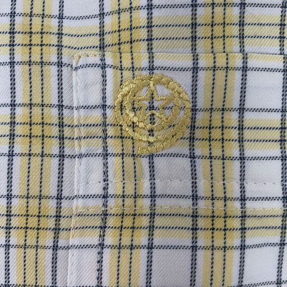Wrangler George Strait Yellow Plaid Long Sleeve Button Up Mens Shirt Size Medium - Picture 9 of 10